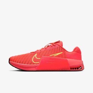 Men's Size 9 Nike Metcon 9 training shoe in Bright Crimson/Volt/Black